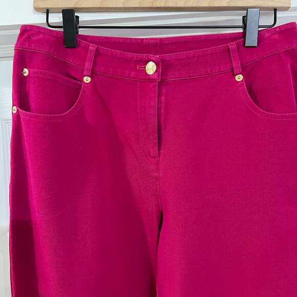 St John Yellow Label Pink Heavyweight Twill Pants Size 4 - Picture 2 of 9